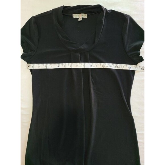 Vintage Suzie Black Twist Collar Tank Top Size Small Sleeveless Stretch Blouse - Picture 5 of 6